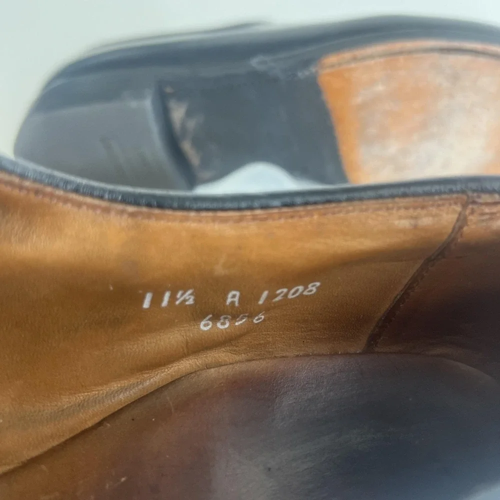 Allen Edmonds Delray Shoes Mens 11.5‎ A Black Leather Split Toe Dress